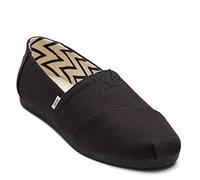 TOMS Alpargata Wide, Semelle de Mocassin, Black/Black Wide Recycled Cotton Canvas,