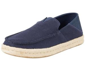 TOMS Baskets Alonso Mocassins Rope_Tan pour Homme, Toile Daim Heritage Bleu Marine, 45 EU