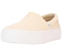 TOMS Baskets Fenix à Plateforme à Enfiler pour Femme, Rayure en Lin métallique Naturel Non Teint, 37.5 EU