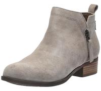 TOMS Bottines Dahlia pour femme - Talon bas - Double fermeture éclair latérale, Dune Daim/toile, 39 EU