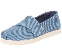 TOMS Boy's Alpargata Classic Slip-on Espadrille, Dark Sky Subtle Stripes, 9 UK Child