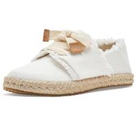TOMS Carolina Lace Up Semelle de Mocassin, Tissu tissé Blanc, 30.5 EU