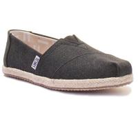 Toms Clas-W-Blk Baskets En Toile Pour Femmes À Enfiler Noires Taille UK 3 - 8