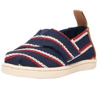 TOMS Classic Alpargata Semelle de Mocassin, Navy Woven Stripes, 23.5 EU