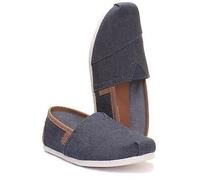 TOMS Classique Bleu Toile à Enfiler Espadrilles Femmes Plats en Marine UK 3 - 8