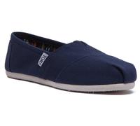 Toms Classique Toile À Enfiler Flats Pour Femmes En Marine Taille EU 36-42