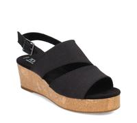 TOMS Claudine Sandale cale Femme, Noir Mélangé Tissé, 39 EU