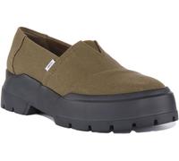 TOMS Combat Bas Femme Semelle Épaisse Alpargata Inspiré Mocassin en Olive