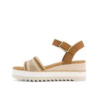 TOMS Diana Mule Sandales compensées confortables à enfiler avec semelle intermédiaire rembourrée et talon compensé pour une utilisation de jour comme de nuit, beige foncé, 9.5