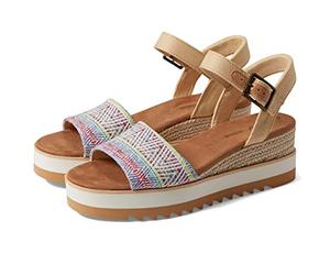 TOMS Diana Mule Sandales compensées confortables à enfiler avec semelle intermédiaire rembourrée et talon compensé pour une utilisation de jour comme de nuit, naturel, 37 EU