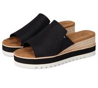 TOMS Diana Mule Sandales compensées pour femme, Toile lourde noire, 39 EU