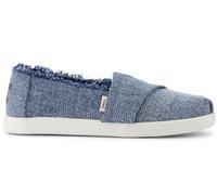 TOMS Espadrille Classique à Enfiler Alpargata pour Fille, Denim texturé Ciel foncé avec effilochage, 3 UK