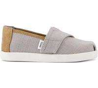 TOMS Espadrille Classique à Enfiler Alpargata pour garçon, Bordure en Toile PU Gris, 10 UK Child