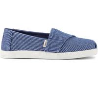 TOMS Espadrille Classique à Enfiler Alpargata pour garçon, Rayures subtiles Ciel foncé, 4 UK