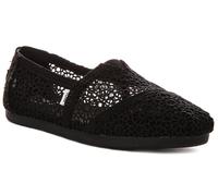 Toms Espadrilles Classiques Crochet Slip-On Plates Femme Noir EU 36-42