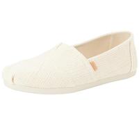 TOMS Chaussures femme Alpargata – Lin naturel non teint, rayures métalliques – Taille 37,5 EU