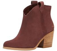 Toms Constance Femmes Cuir Daim Créateur Mode Cheville Bottes Talons Marron