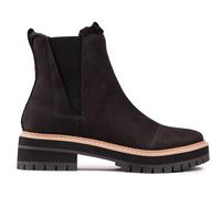 TOMS Femme Dakota Bottine Chelsea, Water Resistant Black Leather/Faux Fur, 38.5 EU
