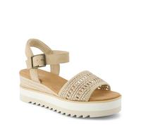 TOMS Femme Diana Sandale, Champagne Metallic Basket Weave Suede, 42.5 EU