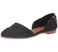 TOMS Femme Jutti D'Orsay Ballerines, Cuir Noir et Global Woven, 37 EU