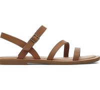 TOMS Femme Kira Sandale Plate, Marron Clair/Cuir, 38 EU