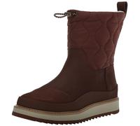 TOMS Femme Makenna Botte de Neige, Cuir châtaigne et strié, 37 EU