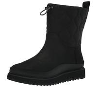 TOMS Femme Makenna Botte de Neige, Cuir Noir et strié, 37.5 EU