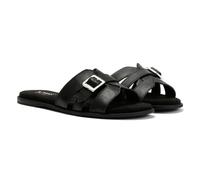 TOMS Femme Sol Sandale Glissante, Cuir Noir, 39 EU