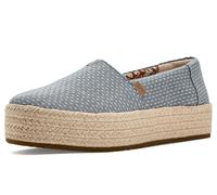 TOMS Femme Valencia Plate-Forme, Niagara Mist Chambray Dot, 36.5 EU