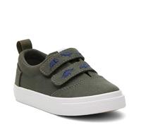 TOMS Fenix Double Strap Basket, Dark Sage Canvas Embroidered Dinos, 22 EU