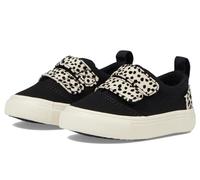 TOMS Fenix Double Strap Basket Fille, Black Canvas Flocked Mini Cheetah, 24.5 EU