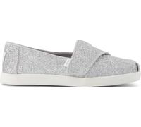 TOMS Fille Alpargata Classic Espadrille à Enfiler, Brillance irisée argentée, 30.5 EU