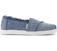 TOMS Fille Alpargata Classic Espadrille à Enfiler, Dark Sky Textured Denim with Fray, 31.5 EU