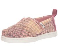 TOMS Fille Classic Alpargata, Pink Quartz Plaid Tweed Cord, 35.5 EU