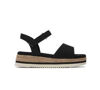 TOMS Girl's Diana Wedge Sandal, Noir/toile, 35.5 EU