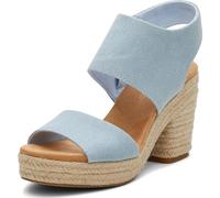 TOMS Majorca Platform Sandale à talon Femme, Pastel Blue, 35.5 EU