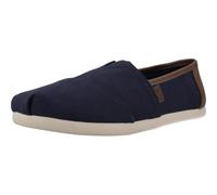 Toms Men's Alpargata Classic Sneaker, Navy Brushed Twill Tan Synthetic, 39 EU