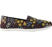 TOMS Mocassins Plats Alpargata Cloudbound pour Femme, Fleurs Sauvages Noires, 36 EU