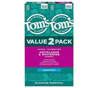 Tom's Of Maine Antiplaque and Whitening Lot de 2 dentifrices sans fluorure Menthe poivrée 155,9 g