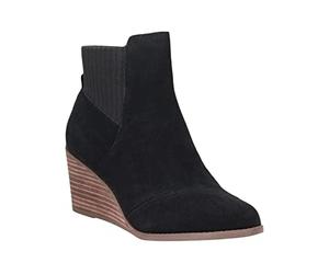 TOMS Sadie Suede Womens Black Boots-UK 5 / EU 37.5