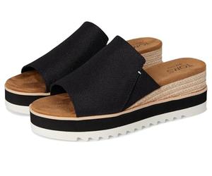TOMS Sandales décontractées 10019736 pour femme, Toile lourde noire, 42 EU