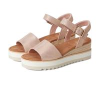 TOMS Sandales espadrilles compensées Diana pour femme, Daim métallique rose pâle, 43.5 EU