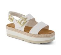 TOMS Sandales espadrilles compensées Giana pour femme, blanc, 8