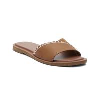 TOMS Sandales SheaSlide pour femme, Cuir daim marron clair, 38.5 EU
