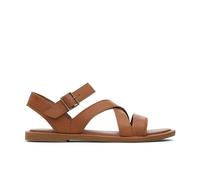 Toms Sandales SloaneFlat pour Femme, Cuir Daim Marron Clair, 36.5 EU