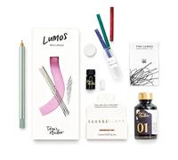 Tom's Studio Lumos Pro Single Sage | Système de stylo créatif rechargeable | Comprend de l'encre noire profonde (50 ml), des pointes fines 0,05 (lot de 3), des réservoirs de rechange et un récipient