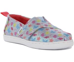 TOMS Tiny Alpargata Mocassins Plats pour garçon et Fille Bleu Pointure 37, Bleu, 21 EU