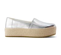 Toms Shoes Chaussures Femmes Valencia Cuir Espadrilles Slip-on Argent