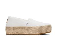 TOMS Femme Valencia Plate-Forme, Blanc/Toile, 35.5 EU