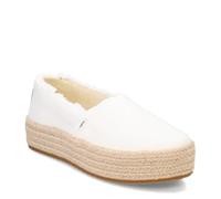 TOMS Femme Valencia Plate-Forme, Blanc/Toile, 43.5 EU